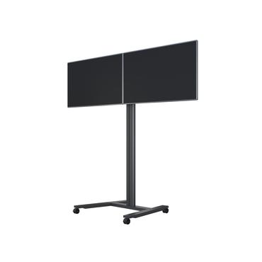 Multibrackets Public Display Stand 180 HD Dual vagn - f&ouml;r 2 LCD/plasmapaneler - svart