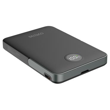 DELTACO PB-Q1007 powerbank - stand, magnet, up to 15W wireless charging - 24 pin USB-C - 20 Watt