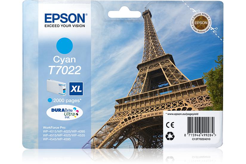 Epson T7022 - XL-storlek - cyan - original - bl&auml;ckpatron