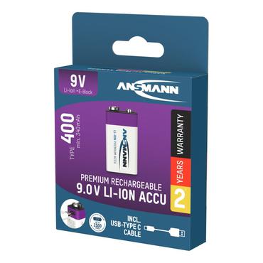 Ansmann 1315-0005 husholdningsbatteri Genopladeligt batteri 9V Lithium-Ion (Li-Ion)