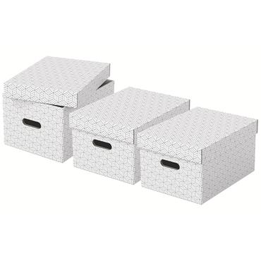 Esselte - gaveboks - medium - 36 cm x 26.5 cm x 10 cm - hvid - pakke med 3