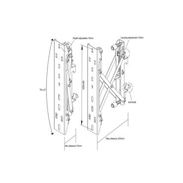Multibrackets M Pro monteringskomponent - f&ouml;r LCD-display - svart