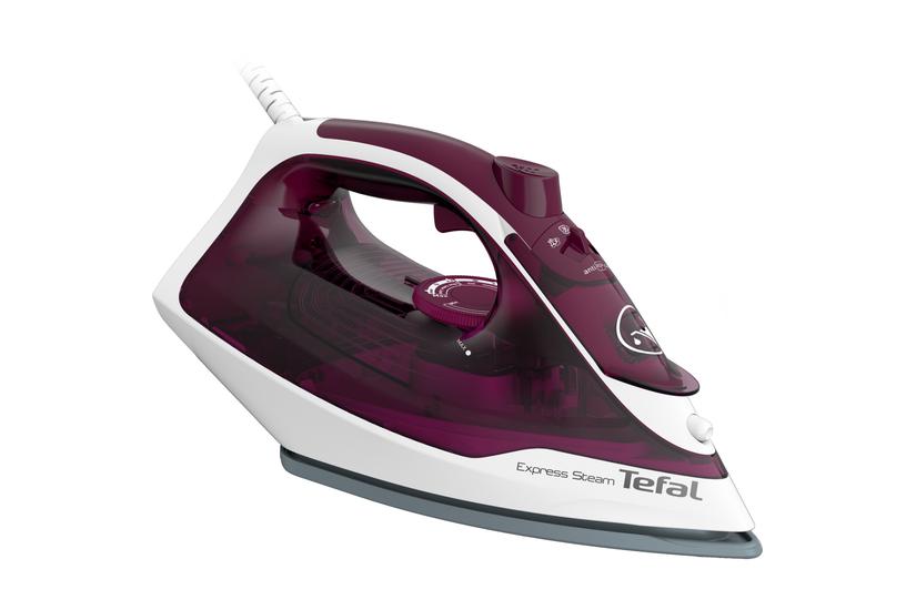 Tefal Express Steam FV2835E0 strygejern Tør & dampstrygejern Durilium -strygesål 2400 W Lilla, Hvid