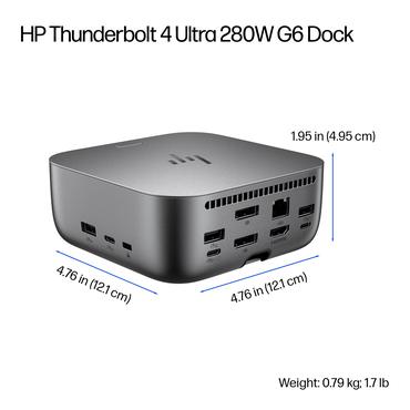 HP 280W Ultra Dock G6 - dockingstation - Thunderbolt 4 - HDMI, 2 x DP, USB-C - 1GbE, 2.5GbE