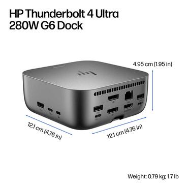 HP 280W Ultra Dock G6 - dockingstation - Thunderbolt 4 - HDMI, 2 x DP, USB-C - 1GbE, 2.5GbE