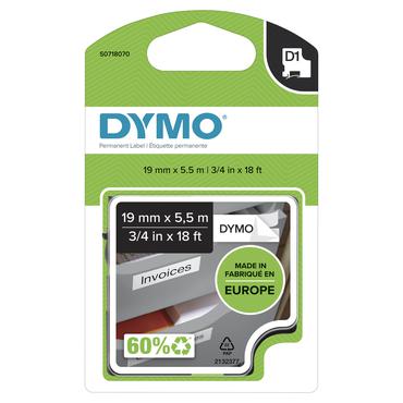 DYMO D1 - etiketttejp - 1 kassett(er) - Roll (1.9 cm x 5.5 m)