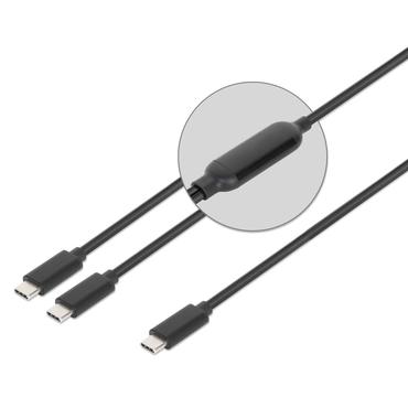 Manhattan 355810 USB-kabel 2 m USB C 2 x USB C Sort