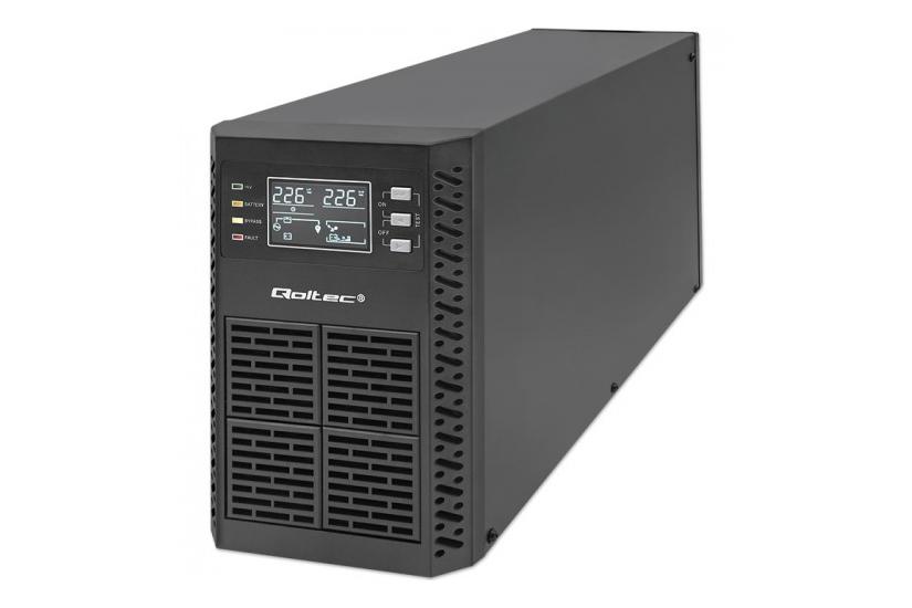 Qoltec - UPS - effektfaktor 1,0, LCD, EPO, online - 2000 Watt - 2000 VA