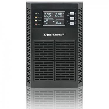 Qoltec - UPS - effektfaktor 1,0, LCD, EPO, online - 2000 Watt - 2000 VA