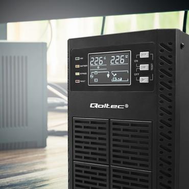 Qoltec - UPS - effektfaktor 1,0, LCD, EPO, online - 2000 Watt - 2000 VA
