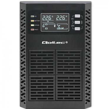 Qoltec - UPS - effektfaktor 1,0, LCD, EPO, online - 2000 Watt - 2000 VA