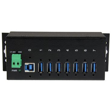 StarTech.com 7-Port USB 3.0 Hub - Metal Industrial USB-A Hub with ESD Protection & 350W Surge Protection - Din Rail, Wall or Desk Mountable - TAA Compliant USB Expander Hub (ST7300USBME) - hub - 7 porte