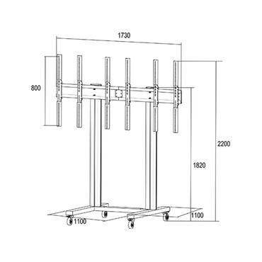 Multibrackets M Public Video Wall Stand Portrait 3-Screens st&auml;ll - f&ouml;r 3 LCD-bildsk&auml;rmar - svart