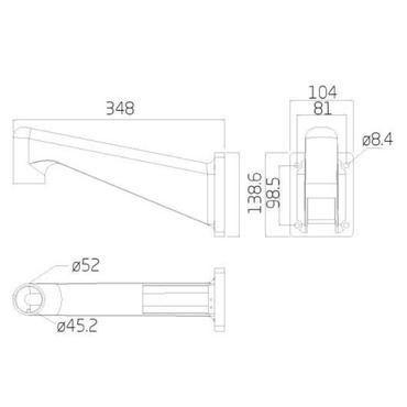 Gooseneck wall mount suited