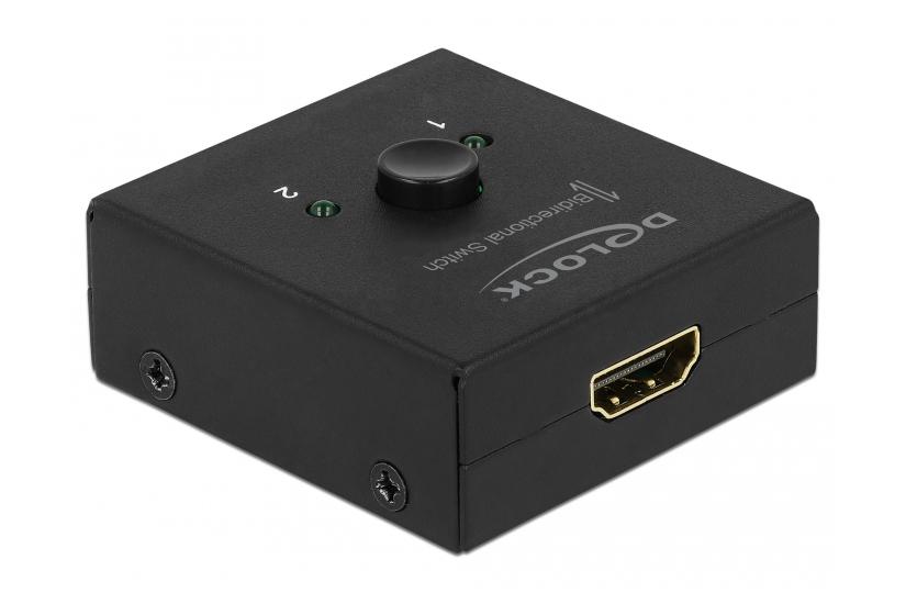 Delock HDMI 2 - 1 bidirectional 4K 60 Hz compact - Retail Box - video-/ljudomkopplare - 2 portar