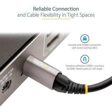 StarTech.com 1 m toppskruvlåsande USB C-kabel 10 Gbit/s - USB 3.1/3.2 Gen 2 Type-C kabel - 100W (5A) Power Delivery-laddning, DP alt-läge - Enkel skruvlåsning - USB-C-kabel ladda/synkronisera - USB typ C-kabel - 24 pin USB-C till 24 pin USB-C - 1 m