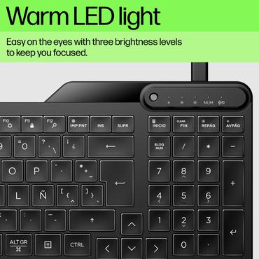 HP 400 Backlit Wired Keyboard-