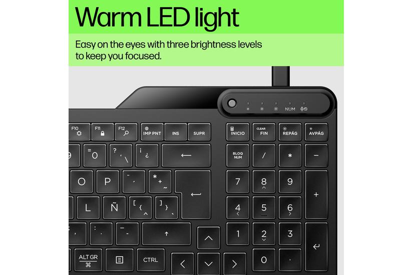 HP 400 Backlit Wired Keyboard-