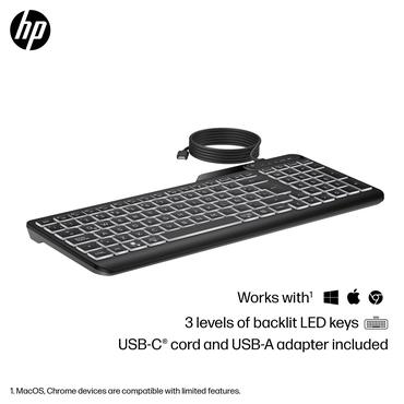 HP 400 Backlit Wired Keyboard-