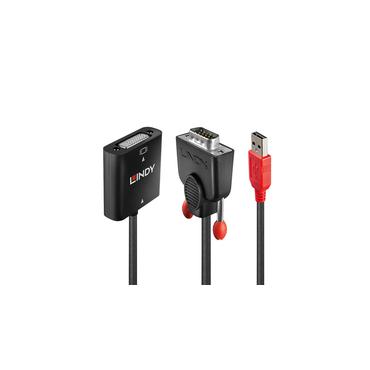 Lindy 38184 videokabel adapter 0,2 m DVI-D VGA (D-Sub) + USB Sort, Orange