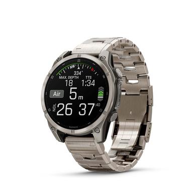 Garmin Fenix 8 3,56 cm (1.4") AMOLED 47 mm Digital 454 x 454 pixel Berøringsskærm Titanium Wi-Fi GPS (satellit)