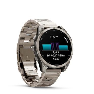 Garmin Fenix 8 3,56 cm (1.4") AMOLED 47 mm Digital 454 x 454 pixel Berøringsskærm Titanium Wi-Fi GPS (satellit)
