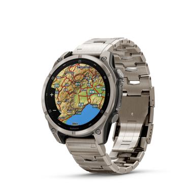 Garmin Fenix 8 3,56 cm (1.4") AMOLED 47 mm Digital 454 x 454 pixel Berøringsskærm Titanium Wi-Fi GPS (satellit)
