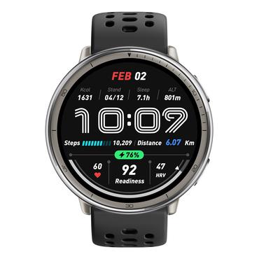 Amazfit Active 2 3,35 cm (1.32") AMOLED 43.9 mm Digital 466 x 466 pixel Berøringsskærm Sølv GPS (satellit)