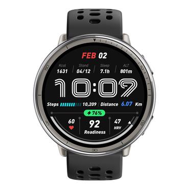 Amazfit Active 2 3,35 cm (1.32") AMOLED 43.9 mm Digital 466 x 466 pixel Berøringsskærm Sølv GPS (satellit)