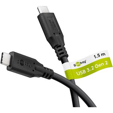 USB-C&trade; Cable, USB 3.2, 60 W, 10 Gbit/s, Power Delivery, 1.5 m - USB-C&trade; connector > USB-C&trade; connector