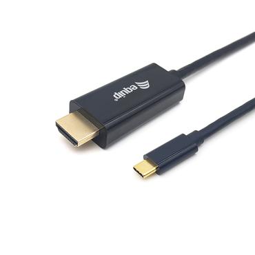 Equip 133412 videokabel adapter 2 m USB Type-C HDMI Type A (Standard) Sort