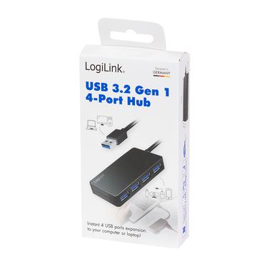 LogiLink UA0396 interface hub USB 3.2 Gen 1 (3.1 Gen 1) Type-A 5000 Mbit/s Sort