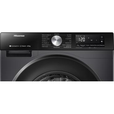 Hisense WD3S8043BB3 vaskemaskine - tørretumbler Fritstående Front-læsning Sort D