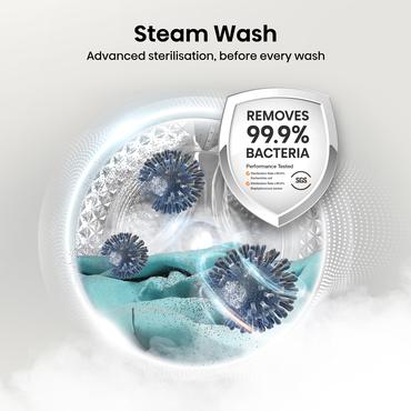 Hisense WD3S8043BB3 vaskemaskine - tørretumbler Fritstående Front-læsning Sort D