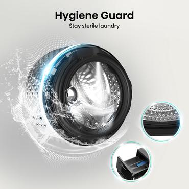 Hisense WD3S8043BB3 vaskemaskine - tørretumbler Fritstående Front-læsning Sort D