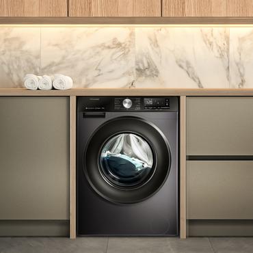 Hisense WD3S8043BB3 vaskemaskine - tørretumbler Fritstående Front-læsning Sort D