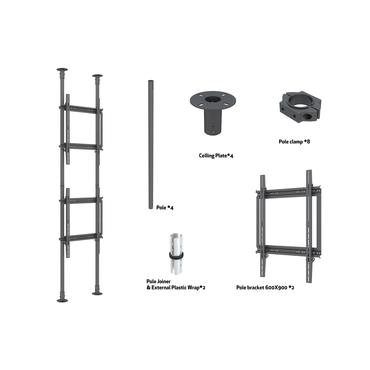 Multibrackets M Pro Series MBFC2P2UPHD monteringssæt - for 2 LCD displays - sort