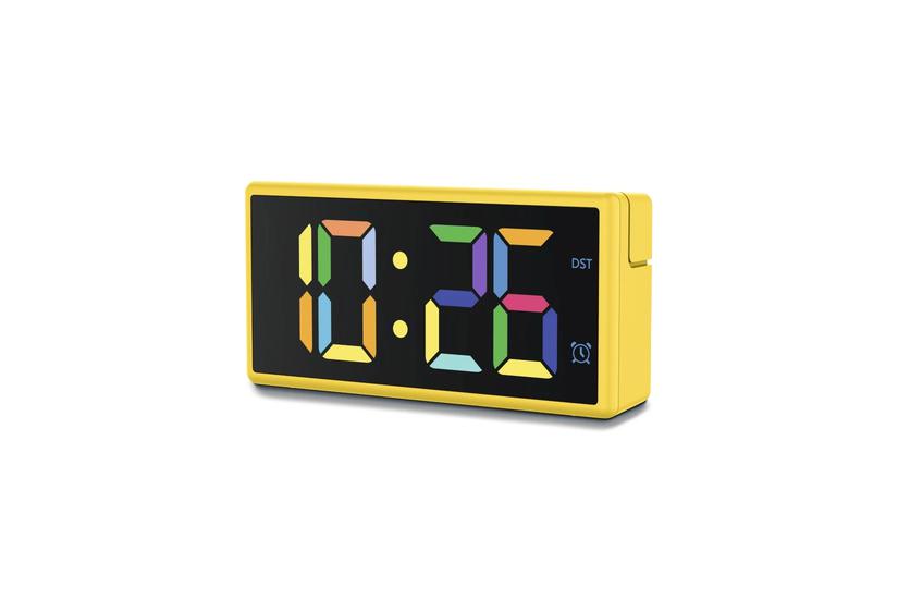 ibiza digital alarm      clock yellow