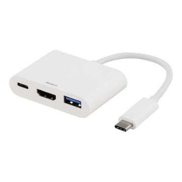DELTACO USB-C til HDMI/USB 3.0/USB-C opladning