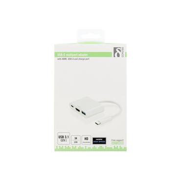 DELTACO USB-C til HDMI/USB 3.0/USB-C opladning