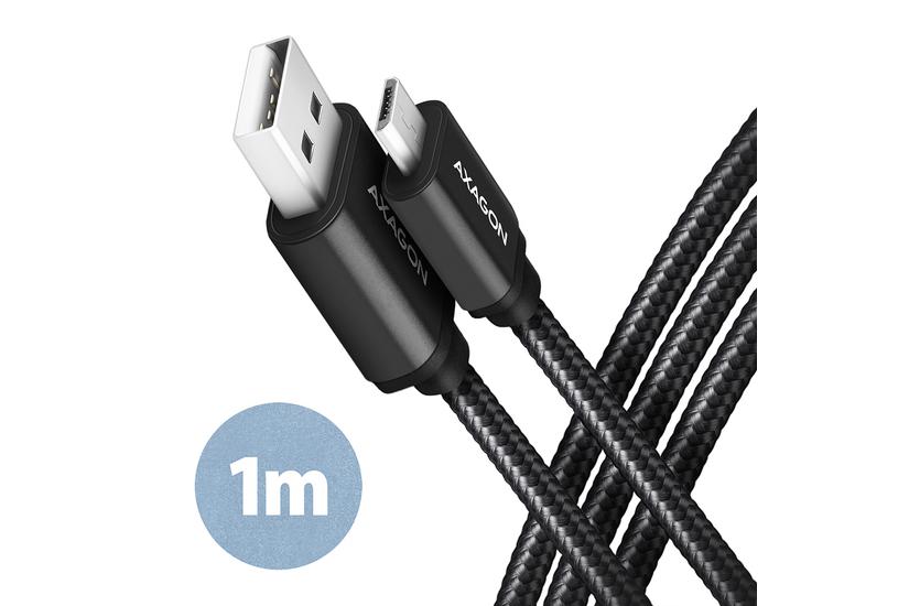 Axagon BUMM-AM10TB USB-kabel USB 2.0 1 m Micro-USB B USB A Sort