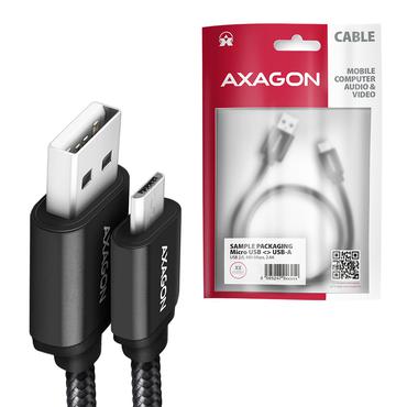 Axagon BUMM-AM10TB USB-kabel USB 2.0 1 m Micro-USB B USB A Sort
