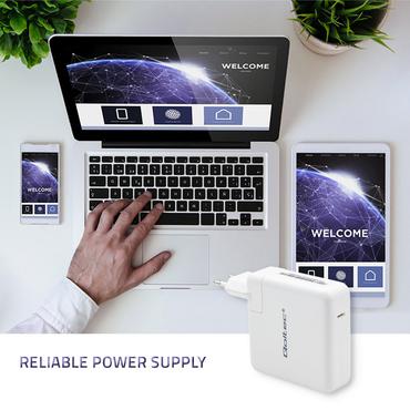 Qoltec str&ouml;madapter - snabb - 24 pin USB-C - 96 Watt