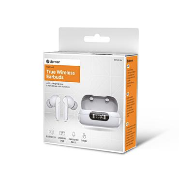 Denver TWE-40 hovedtelefoner/headset True Wireless Stereo (TWS) I ørerne Opkald/musik Bluetooth Hvid
