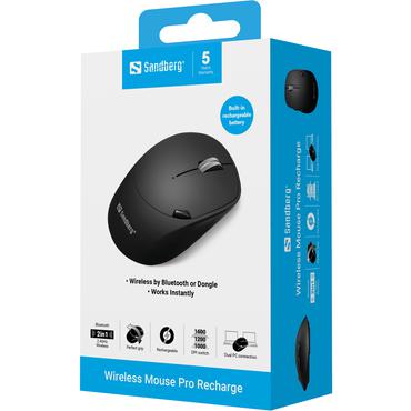 Sandberg Pro - mus - USB, 2.4 GHz, Bluetooth 4.0, Bluetooth 5.0