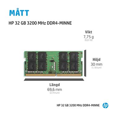 HP - 32GB - DDR4 RAM - 3200MHz - SO DIMM 260-PIN - Ikke-ECC