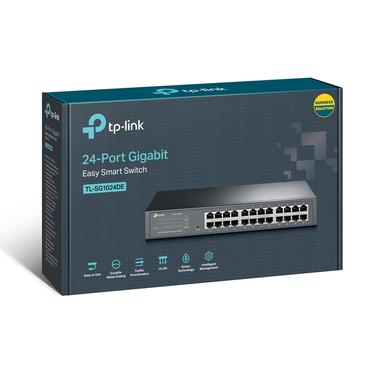 TP-Link TL-SG1024DE Administreret L2 Gigabit Ethernet (10/100/1000) 1U Sort