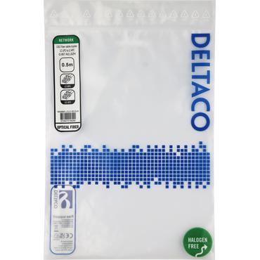 Deltaco OS2 Fiber cable, LC - LC, duplex, UPC/APC, 0,5m