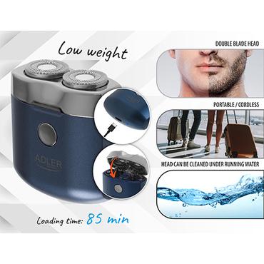 Adler AD 2937 barbermaskine til ham Rotations shaver Blå