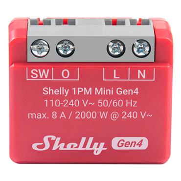 Shelly 1PM Mini Gen4 Intelligent kontakt R&oslash;d